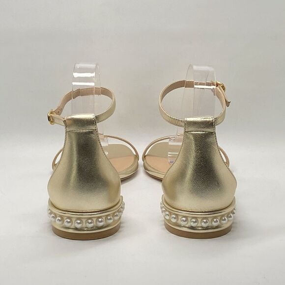 Stuart Weitzman Metallic Leather Embellished Sandals size 9 - Picture 6 of 11